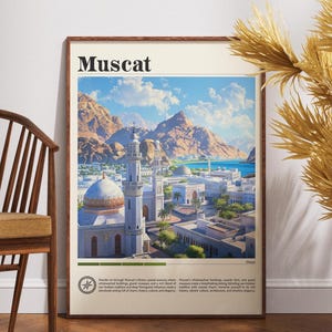 Muscat Travel Print - Oman, Muscat Poster, Oman Poster, Travel Wall Art, Oman Print, Oman, Asia, Muscat, Middle East Poster, Muscat Wall Art