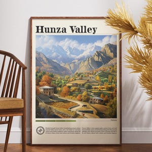 Hunza Valley Travel Poster - Pakistan Print - Hunza Valley Poster - Pakistan Wall Art - Pakistan Mountains - Pakistan Travel Art - Pakistan
