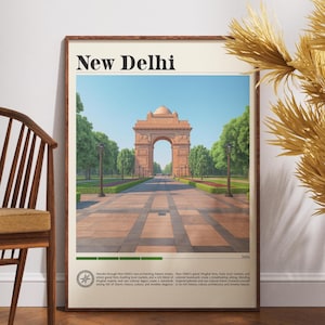 New Delhi Travel Print - India, New Delhi Poster, India Poster, Travel Wall Art, India Print, Delhi, Delhi poster, India Gate Poster, India