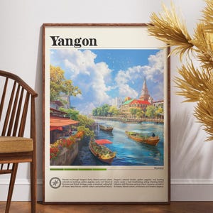 Yangon Travel Print - Myanmar, Yangon Poster, Myanmar Poster, Travel Wall Art, Myanmar Print, Myanmar, Yangon, Asia, Backpacking, SE Asia