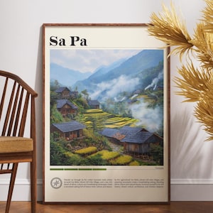 Sapa Travel Print - Vietnam, Sapa Poster, Vietnam Poster, Travel Wall Art, Vietnam Print, Sapa Wall Art, Sapa, SE Asia, Sapa Print, Asia