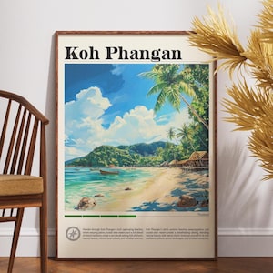 Koh Phangan Travel Print - Thailand, Koh Phangan Travel Poster, Thailand Poster, Travel Wall Art, Thailand Print, Asia, Koh Phangan, Thai