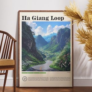 Ha Giang Travel Print - Vietnam, Ha Giang Poster, Vietnam Poster, Travel Wall Art, Vietnam Print, Ha Giang Wall Art, Ha Giang Loop, SE Asia