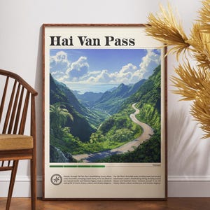 Impresión de viaje del Paso de Hai Van - Vietnam, póster del Paso de Hai Van, póster de Vietnam, arte mural de viaje, impresión de Vietnam, arte mural del Paso de Hai Van, decoración de pared