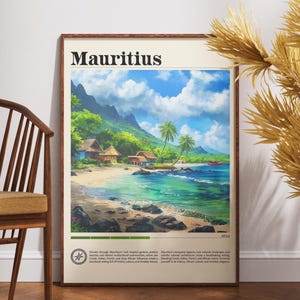 Mauritius Travel Print - Indian Ocean, Mauritius Poster, Africa Poster, Travel Wall Art, Africa Print, poster, Africa, Mauritius, Island