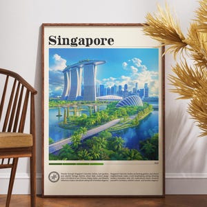 Singapore Travel Print - Asia, Singapore Poster, Marina Bay Sands Poster, Travel Art, Marina Bay Sands Print, Singapore Print, Singapore
