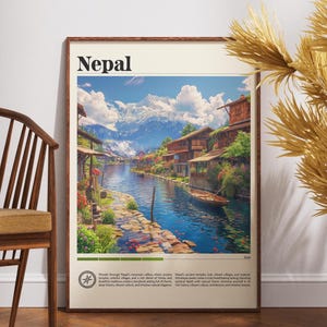 Nepal Travel Print - Asia, Travel Poster, Nepal Poster, Travel Wall Art, Nepal Print, Nepal, Asia, Kathmandu Poster, Nepal Wall Art