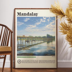 Mandalay Travel Print - Myanmar, Mandalay Poster, Myanmar Poster, Travel Wall Art, Myanmar Print, Myanmar, Mandalay, Backpacking, SE Asia