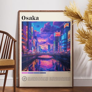 Osaka Travel Print - Japan, Osaka Poster, Japan Poster, Travel Wall Art, Japan Print, Osaka, Osaka Print, Japanese Poster, Japan Wall Art