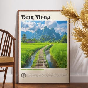 Vang Vieng Travel Print - Laos, Vang Vieng Poster, Laos Poster, Travel Wall Art, Laos Print, Travel poster, Vang Vieng Wall Art, SE Asia