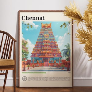 Chennai Travel Print - India, Chennai Poster, India Poster, Travel Wall Art, India Print, India Art, Chennai, India, Tamil Nadu Poster