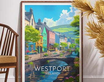 ウェストポート・アイルランド・プリント - 旅行ポスター