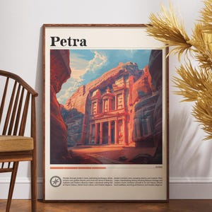Petra Travel Print - Jordan, Petra Poster, Jordan Poster, Travel Wall Art, Jordan Print, poster, Jordan, Petra, Asia, Wonder Of The World