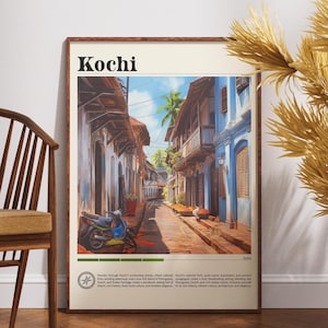Kochi Travel Print - India, Kochi Poster, India Poster, Travel Wall Art, India Print, Kerala poster, India Art, Kerala, India, Asia, Cochin