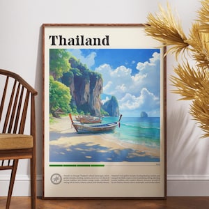 Thailand Travel Print - Asia, Asia Poster, Thailand Poster, Travel Wall Art, Thailand Print, Thailand, Asia Print, Bangkok Travel Poster