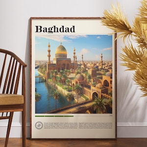 Baghdad Travel Print, Iraq Poster, Travel Wall Art, Baghdad Print, Travel poster, Baghdad Poster, Wall Decor, Iraq Wall Art, Iraqi Poster