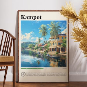 Kampot Travel Print - Cambodia, Kampot Poster, Cambodia Poster, Travel Wall Art, Cambodia Print, Kampot Wall Art, Cambodia, SE Asia Poster
