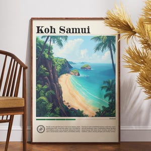 Koh Samui Travel Print - Thailand, Koh Samui Travel Poster, Thailand Poster, Travel Wall Art, Thailand Print, Asia, Koh Samui , Thai Decor