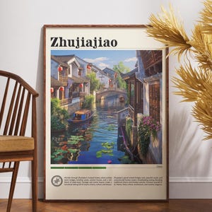Zhujiajiao Travel Print - China, Zhujiajiao Poster, China Poster, Reise Wandkunst, China Print, Zhujiajiao Wandkunst, China, Asia Print