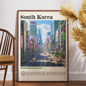 South Korea Travel Print - Asia, South Korea Poster, Travel Wall Art, South Korea Print, South Korea, Asia Art, Seoul Poster, Korea Wall Art
