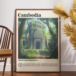 Cambodia Travel Print, Angkor Wat Poster, Cambodia Poster, Travel Wall Art, Cambodia Print, Angkor Wat, Cambodia, SE Asia, Backpacking