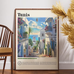 Tunis Travel Print - Tunisia, Tunis Poster, Africa Poster, Travel Wall Art, Africa Print, Tunisia Wall Art, Tunisia Print, Tunis Print