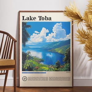 Lake Toba Travel Print - Sumatra Wall Art - Indonesia Travel - Travel Wall Art - Lake Toba Poster - Gift for Traveller - Indonesia Wall Art