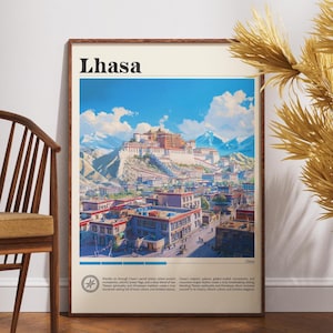 Lhasa Reise - China, Lhasa Poster, China Poster, Reise Wandkunst, China Print, Lhasa Wandkunst, China, Tibet Wandkunst, Potala Palast