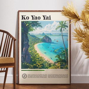 Koh Yao Yai Travel Print - Thailand, Koh Yao Yai Travel Poster, Thailand Poster, Travel Wall Art, Thailand Print, Asia, Phang Nga, Thai Art