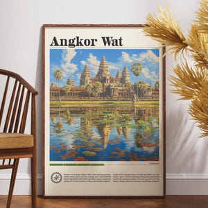 Angkor Wat Travel Print - Cambodia, Angkor Wat Poster, Cambodia Poster, Travel Wall Art, Cambodia Print, Angkor Wat, Cambodia, SE Asia