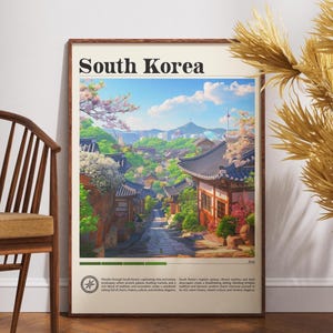 South Korea Travel Print - Asia, South Korea Poster, Travel Wall Art, South Korea Print, South Korea, Asia Art, Seoul Poster, Korea Wall Art