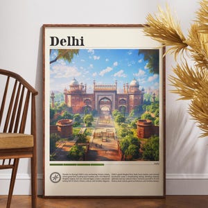 Delhi India Travel Poster: India Gate Art Print