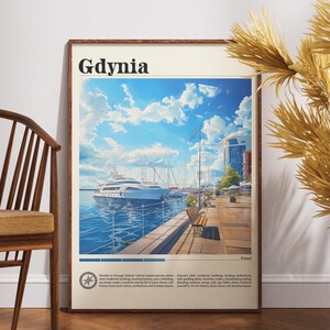 Gdynia Travel Print - Poland, Gdynia Travel Poster, Poland Poster, Travel Wall Art, Poland Print, Gdynia Poster, Europe Poster, Travel Decor