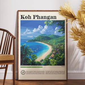 Koh Phangan Travel Print - Thailand, Koh Phangan Travel Poster, Thailand Poster, Travel Wall Art, Thailand Print, Asia, Koh Phangan, Thai