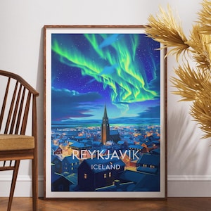 Reykjavik Travel Print - Iceland, Reykjavik Poster, Iceland Poster, Travel Wall Art, Iceland Print, poster, Iceland, Europe, Reykjavik