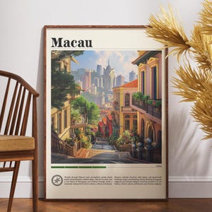 Macau Reisedruck - China, Macau Poster, China Poster, Reise Wandkunst, China Print, Macau Wandkunst, China, Asien, Macao, Reiseposter