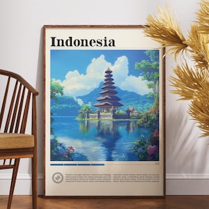 Indonesia Travel Print, Indonesia Poster, Travel Wall Art, Indonesia Print, Travel poster, Backpacking Poster, SE Asia, Wall Decor, Bali Art