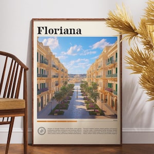 Floriana Travel Print - Malta, Floriana Travel Poster, Malta Poster, Travel Wall Art, Malta Print, Malta, Europe Poster, Floriana Poster