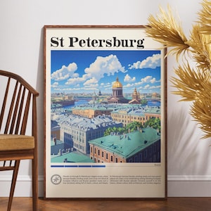 St Petersburg Travel Print - Russia, St Petersburg Travel Poster, Russia Poster, Travel Wall Art, Russia Print, St Petersburg Poster, Europe