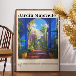 Jardin Majorelle Travel Print - Morocco, Jardin Majorelle Poster, Morocco Poster, Travel Wall Art, Morocco Print, Marrakesh Print, Africa
