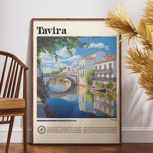 Tavira print, Tavira kunst aan de muur, Tavira poster, Tavira foto, Tavira poster print, Tavira reisposter, Tavira poster, poster Tavira Portugal, Europa print