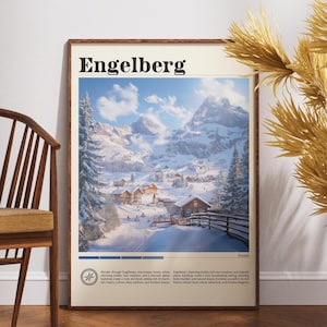 Engelberg Travel Print - Switzerland, Engelberg Poster, Switzerland Poster, Travel Wall Art, Switzerland Print, Switzerland, Europe Print