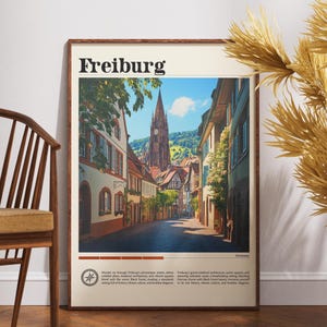 Freiburg im Breisgau Travel Print, Freiburg Wall Decor, Germany, Freiburg Art, Freiburg Wall Art Germany Poster Gift for City Lovers Germany