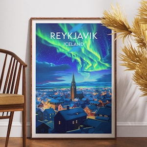 Reykjavik Travel Print - Iceland, Reykjavik Poster, Iceland Poster, Travel Wall Art, Iceland Print, poster, Iceland, Europe, Reykjavik