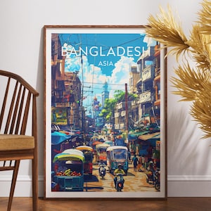 Stampa di viaggio del Bangladesh - Asia, Poster dell&#39;Asia, Poster del Bangladesh, Arte murale di viaggio, Stampa del Bangladesh, Bangladesh, Stampa dell&#39;Asia, Sundarbans