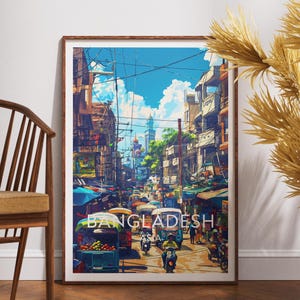 Stampa di viaggio del Bangladesh - Asia, Poster dell&#39;Asia, Poster del Bangladesh, Arte murale di viaggio, Stampa del Bangladesh, Bangladesh, Stampa dell&#39;Asia, Sundarbans