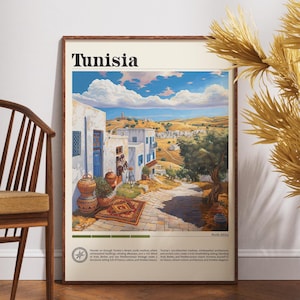 Tunisia Travel Print - Africa, Tunisia Poster, Africa Poster, Travel Wall Art, Africa Print, Tunisia Wall Art, Tunisia Print, Tunis Poster