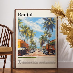 Banjul Travel Print, Gambia Wall Art, Banjul Poster, Gambia Travel Wall Art, Africa Poster, Africa City Art, Gambia Travel Wall Art