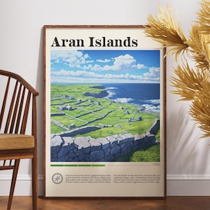 Aran Islands Travel Print - Ireland, Aran Islands Poster, Ireland Poster, Travel Wall Art, Ireland Print, Aran Islands Gift, Inis Mor Poster
