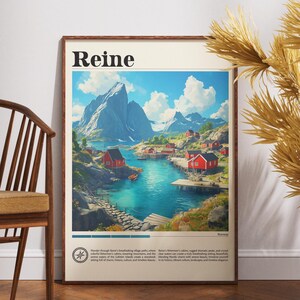 Reine Travel Print - Norway, Reine Travel Poster, Norway Poster, Travel Wall Art, Norway Print, Reine Poster, Europe Poster, Travel Art